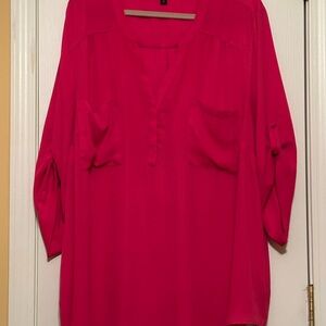 Torrid Harper Women's hot pink Blouse – Lightweight V-Neck Top size 5